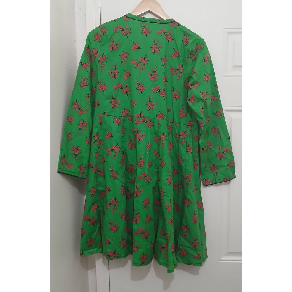 Generation basic womens large shift dress kelly green pink flare sping summer - Picture 5 of 8
